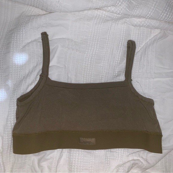 Skims olive green ribbed bralette - Picture 1 of 4